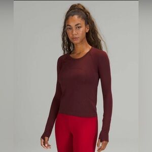 lululemon Swiftly Tech LS 2.0 Race Length Red Merlot